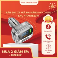 Hoco E75 car charger, bluetooth 5.0, PD 30W / QC 3.0 fast charger, audio support.