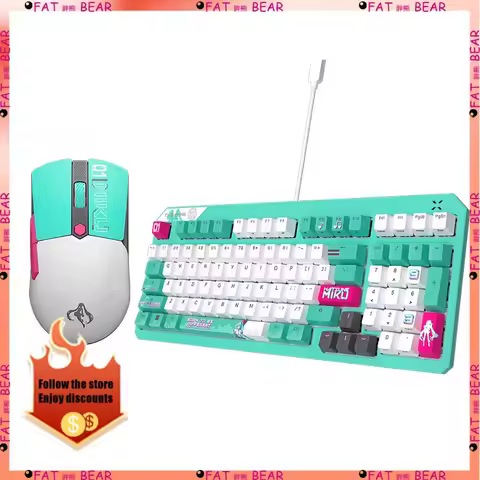 2025 ASUS Tianxuan Mini Hatsune Miku Co branded Customized PC Gaming Keyboard, Mouse, Earphone Set H