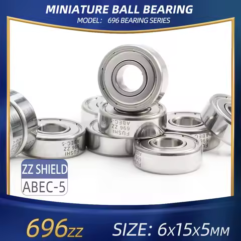 FUSHI 696 ZZ Bearing 6x15x5 mm 10Pcs 696ZZ RS 2RS Flange Handpiece Bearings For Strong Industrial Mo