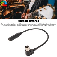ORIEN 6.35mm to MIDI 5 Pin Cable, 30cm/11.8in 6.35mm Sound Adapter Cable, Universal 90 Degree Plug a
