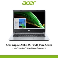 โน๊ตบุ๊ค เอเซอร์ Notebook Acer Aspire A314-35-P2SR_Pure Silver ( โน๊ตบุ๊ค ) เอเซอร์ หน้าจอ 14นิ้วFHD Intel Pentium Silver N6000 RAM4GB SSD256