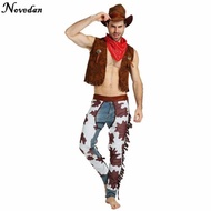 Halloween Party Cowboy Costume For Adult Men and Women Cowgirl Cosplay Western Dress Suit Carnival A