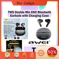 Awei T62 ENC TWS Earphones Double Mic ENC Bluetooth Earbuds Wireless Headphone Gaming Earbud with Ch