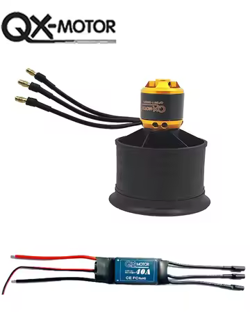 QX-MOTOR 50mm 12 Blades Fan Ducted EDF with Brushless Motor 3-4S for FMS RC Plane EDF RC Helicopter 
