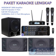 [Paket] Wisdom KJB Hardwell Speaker Amplifier Mic Subwoofer Karaoke