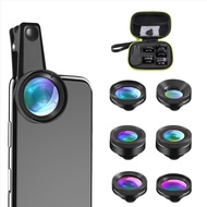 (REYBM) New 6In1 Kit Camera Lens Photographer Mobile Phone Lenses Kit Macro Wide Angle Fish Eye CPL