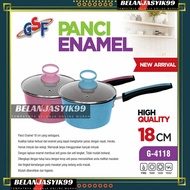 18CM ENAMEL POT GSF G-4118 / 18CM SOUP POT / 18CM KUWAH POT / 18CM ENAMEL MILK POT / NON-STICK, SCRA