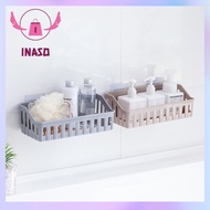 Inaso Rak Kamar Mandi Tempel Plastik Persegi Rak Dapur Dinding Rak Sabun Mandi Tempat Penyimpanan Ko