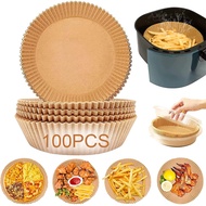 100PCS Air Fryer Disposable Paper Liner Air fryer Accessories Non-Stick Mat Round Paper Baking Mat Barbecue Plate Paper Roasting