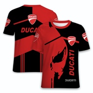 2022เสื้อยืดกีฬาสีแดงผู้ชายรถจักรยานยนต์ทีมขี่จักรยานแขนสั้น Ducati Top ฤดูร้อนสบายๆรอบคอ DUCATI กีฬ