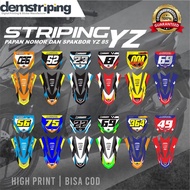 Fender Striping and YZ Number Board Sticker Motor Striping Motor Sticker Number Plate Motor