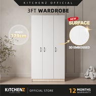 [FREE Shipping & FREE Installation] KitchenZ 3 Door Wardrobe Storage Cabinet Extra Larger Storage Sp