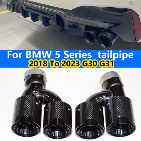 For 2018-2023 BMW 5 Series 525i 530i 540i G30 G31 exhaust upgrade carbon fiber muffler nozzle black 