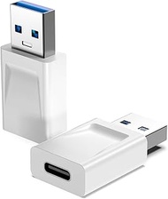 【2 Pack】 USB-A Male to USB-C Female 3.1 Adapter — 10Gbps Fast Transmission, Double-Sided Blind plugg