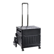 Portable Grocery Shopping Cart Foldable Crate Crates Storage Stackable Storage Crate Foldable Bin Wi