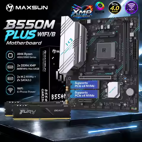MS-B550M GAMING WIFI AM4 Motherboard for AMD Ryzen R5 5600 5700X DDR4 WiFi 2xM.2 NVMe PCIe 4.0 x16 A