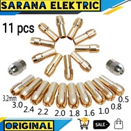 MATA 11PCS DRILL BIT BRASS COLET CHUCK CLAMP MINI DRILL BIT CONTENTS 11 PCS