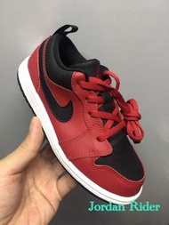 NIKE Air Jordan 1 Retro Low BT TD AJ 喬丹 1代 復刻 低筒 黑紅 白底 BRED 男生 小童鞋 男童鞋