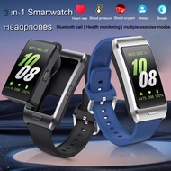 2025 New 2 In 1 TWS Headset Smart Watch Men 1.57 Inch 200*320 Bluetooth Calls Heart Rate Health Moni