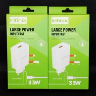 Infinix 33 Watt Type C Charger Infinix Hot 30 Play Infinix Note 30 33W Fast Charging / 2in1 Qualcomm