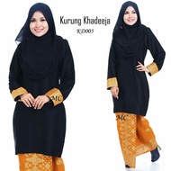 Baju Kurung Moden Kurung Moden Plain Matching Songket Printed Kurung Moden Hitam Kain Lipat Batik Size XS