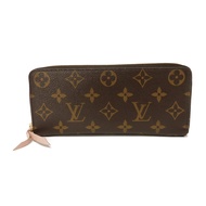 LOUIS VUITTONPortefeuille Clemence LV Logo Flower 粉紅圓形拉鍊皮夾、鈔票夾、卡片包、零錢包、RFID IC晶片、Monogram Rose Balle