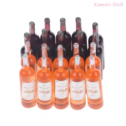 10Pcs Miniature Bottles Of Red Wine 1/12 Dollhouse Dollhouse Kitchen Food Toys
