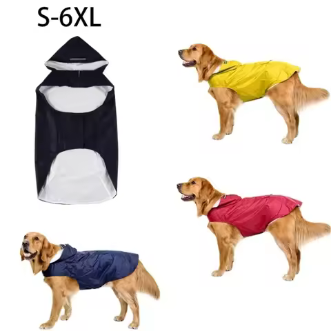 S-6XL Dog Raincoat Small Large Dogs Waterproof Pet Clothes Reflective Dogs Rain Hooded Jacket Rainco