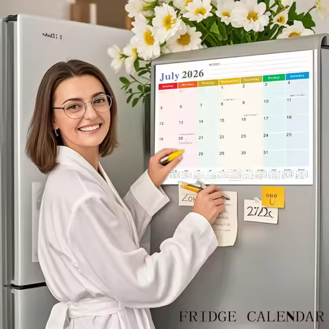 18-month magnetic calendar, January 2026 to June 2027 refrigerator calendar, tear-off 8" x 10" calen