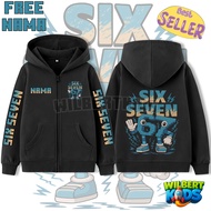 SIX SEVEN 67 BRAINROT Kids Zipper Jacket Six Seven 67 Brainrot Kids Zipper Jacket/ Free Name