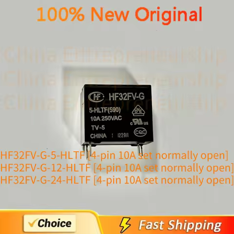 5 PCS/LOT relay HF32FV-G-5-HLTF HF32FV-G-12-HLTF HF32FV-G-24-HLTF [4-pin 10A normally open] 100% Qua