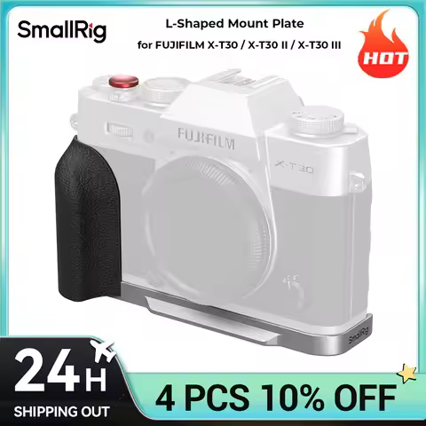 SmallRig L-Shaped Mount Plate with Silicone Handle for FUJIFILM X-T30 / X-T30 II / X-T30 III Black/ 