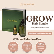 GLAMORE GROW Bundle: Hair Growth Shampoo & Serum Set | Anti-Hair Fall Duo | Thicker Hair | SG Seller