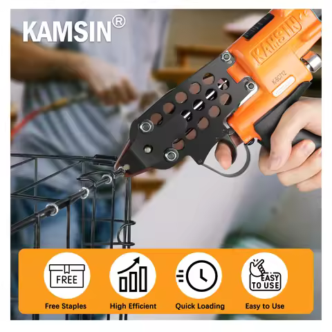 K-SC712 Pneumatic Hog Ring Gun 11/32" Inner Crown Air Power Hog Ring Plier, 1.7-2.05mm Gun Hog Ring