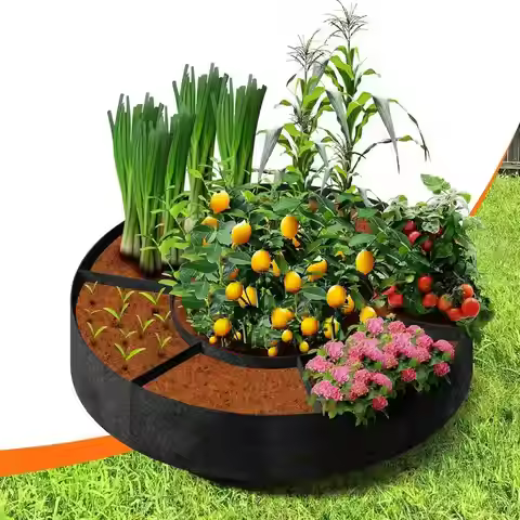 1 classic circular garden bed, lightweight freestanding circular planter, suitable for vegetables, h