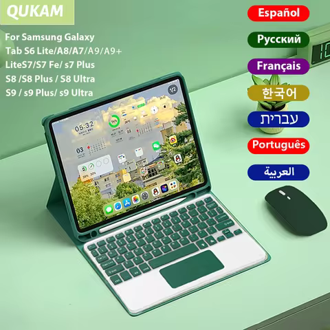 For Samsung Galaxy Tab S8 S9 A8 A9 S6 Lite Tablet Case With Bluetooth Keyboard Mouse Case For Samsun