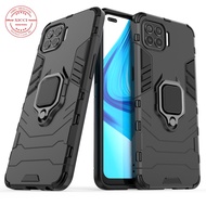 XICCI for OPPO A73(2020)/OPPO F17 Case Silicone TPU and Hard PC Luxury Armor Shockproof Metal Ring H
