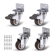 Set Roda Kastor Kecil 1 Inci (4 unit), Kastor Berpenyangga L, Kastor Pemasangan Sisi Berprofil Renda