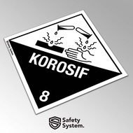 K3 Safety Label Sticker - B3 IATA DOT UN Hazardous Container Packaging Safety System Corrosion Corro
