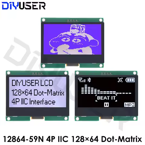 12864 IIC 4P LCD Module 128X64 I2C ST7567S COG Graphic Display Screen Board LCM Panel 128x64 Dot Mat