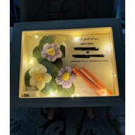 Frame Mas Kahwin Bunga Kait/Crochet Siap Gubah