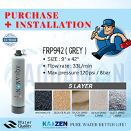 FREE INSTALLATION SERVICE Aquaman FRP942 (Grey) Outdoor Water filter Sand Filter