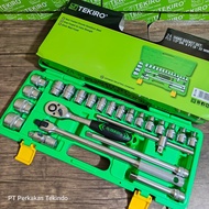 MATA 24 Pcs 1/ 2 Inch 6 Pt Socket Bits 8 to 32mm - Tekiro Toolkit 1 Complete Set Car & Motorcycle Ke