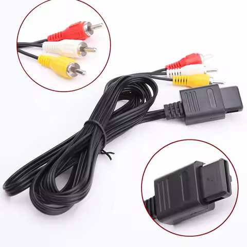 1.8m AV Audio Cable Composite Video Cord 6 Feet Line Compatible with Nintendo 64/N64/GameCube/NGC SN
