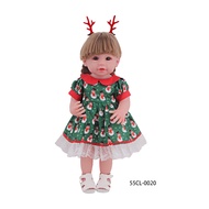 55cm Reborn Baby Doll Dress Christmas Doll Clothes Skirt For 22 Inch Reborn Girl Dolls Snowflakes Le