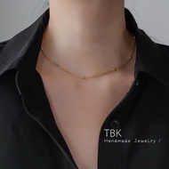 TBK saudi gold stianless Summer Casual Fashion Necklace Simple Personality Chain Clavicle 2538c