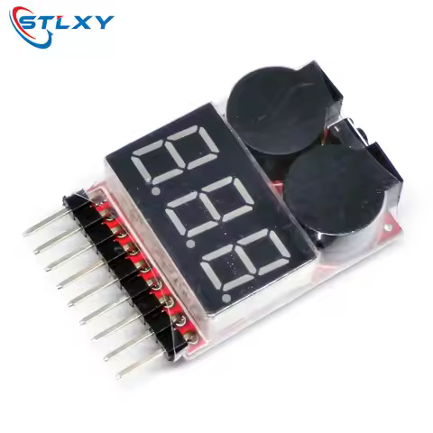 For 1S/2s/3s/4s/5s/6s/7s/8s Low Voltage Buzzer Alarm Lipo Battery Voltage Indicator Tester 3.7v 7.4v