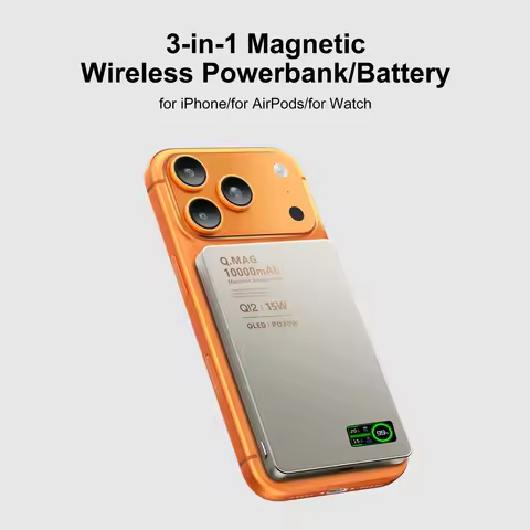 QI 2.1 Magnetic Powerbank Wireless Fast Charing Spare Portable External Battery for iPhone 12-17 Pro