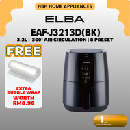 Elba Air Fryer EAF-J3213D(BK) | 3.2L | 80°C to 200°C | Touch Control Panel (LED Display) | 8 Preset 
