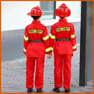 ⎯ ➸ ◝ Fireman Costume for Kids Boy Firefighter Career Guidance Suit Children Cosplay Uniform Christ